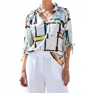 NEW SOFIA COLLECTIONS eloise ruffle blouse in oporto white